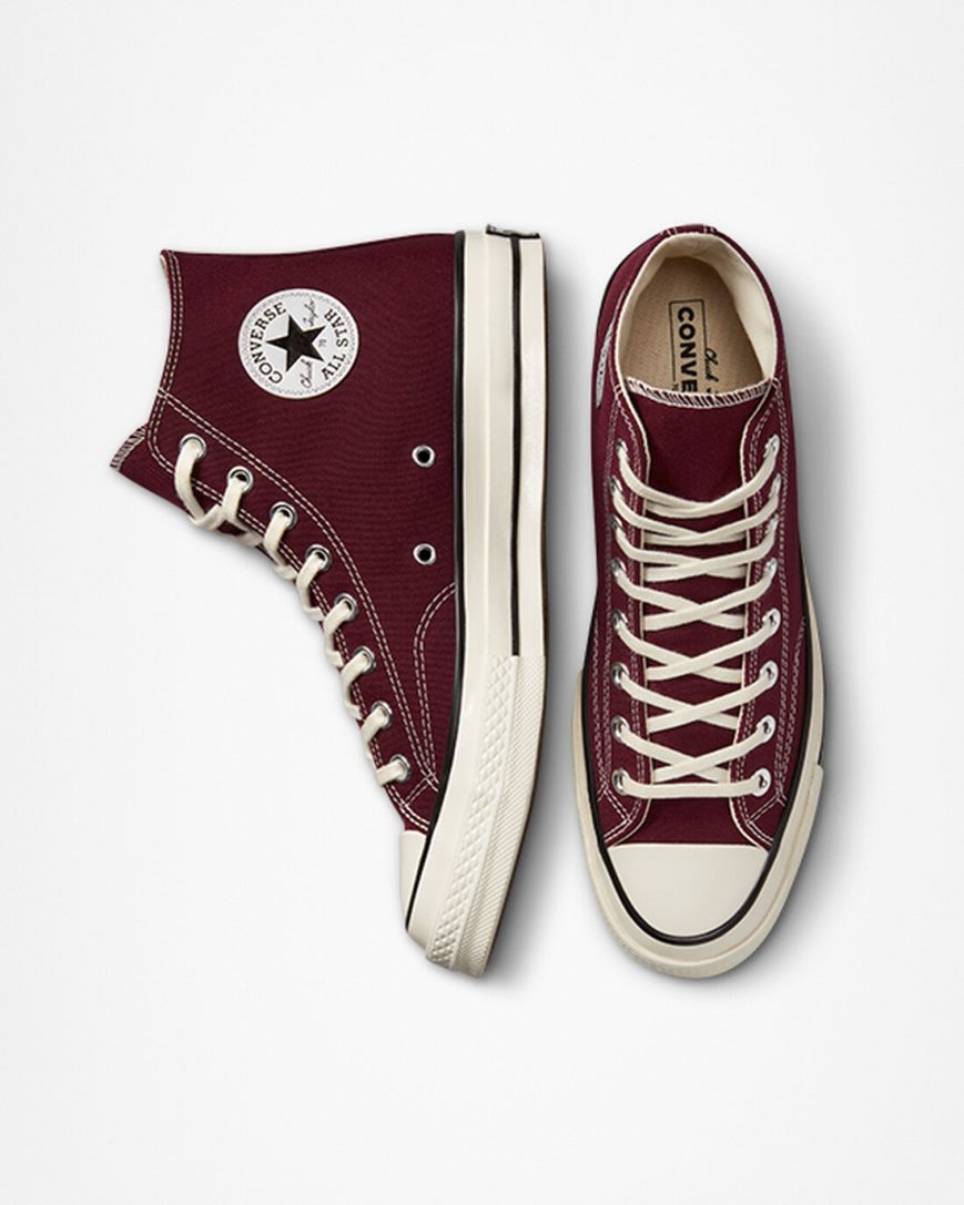 Men's Converse Chuck 70 Canvas High Top Shoes Dark Red / Black | AU 0518EF